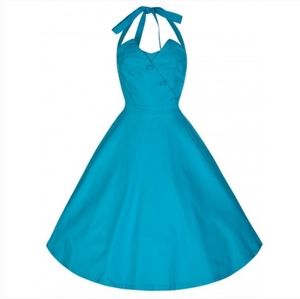 Lindy bop aqua halter dress size Large